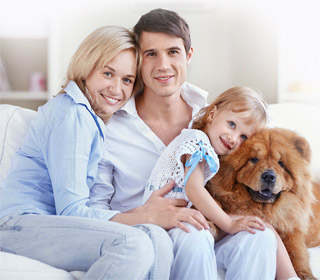 Family staying warm in their Fresno home after a heater repair by Sequoia Air Co.