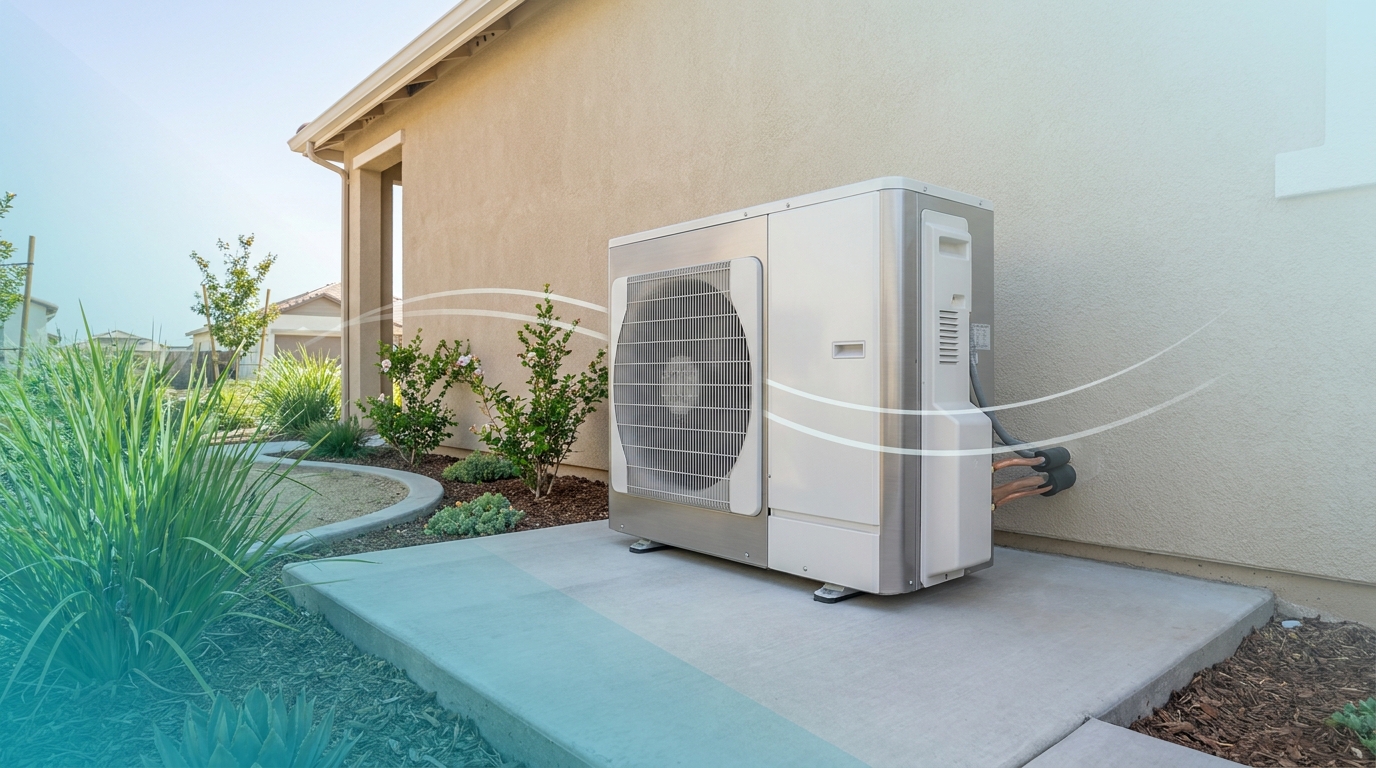 New high-efficiency inverter heat pump installed by Sequoia Air Co. in Fresno CA